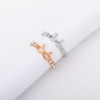 Fashionable trend ring with bow, metal jewelry, European style, Korean style, simple and elegant design