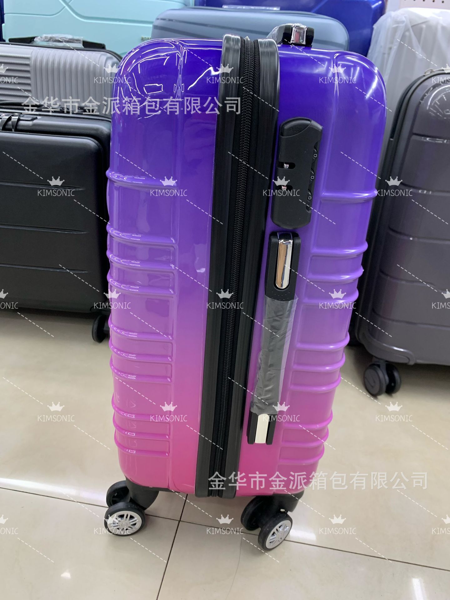 新款 高档拉杆箱出口外贸三件套 渐变色PC拉杆箱行李箱