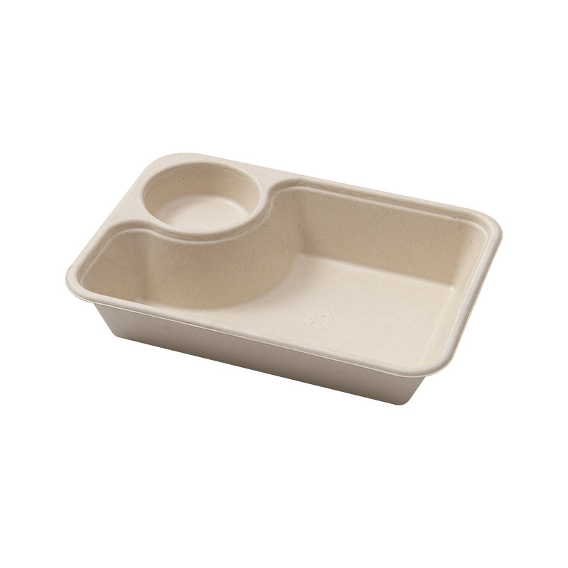 Caja de comidas de pulpa desechable degradable caja de ensalada caja de embalaje de comida ligera caja de comidas rectangular caja de comida para llevar caja de almuerzo ecológica