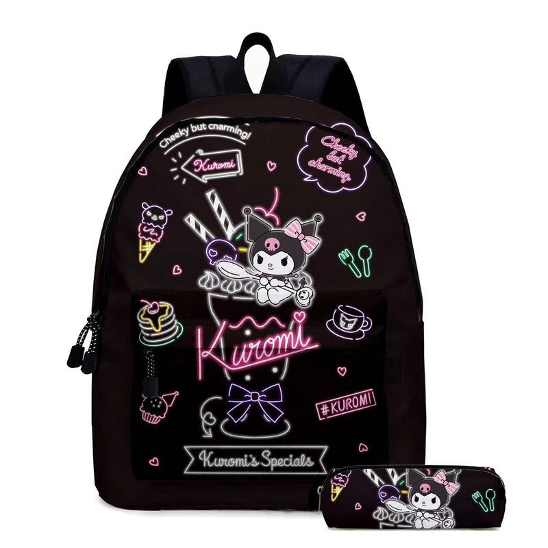 Promotion 2024 New Cross-Border 3D Backpack Kuromi Student School Bag Anime Backpack Burden Reduction Two-Piece School Bag Promotion 2024 New Cross-Border 3D Backpack Kuromi Student School Bag Anime Backpack Burden Reduction Two-Piece School Bag