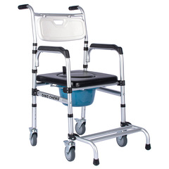 Dinglian wheeled aluminum alloy toilet chair for the elderly wholesale bath chair toilet for the elderly mobile toilet stool toilet
