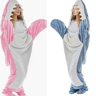 Акула, спальный мешок, мультяшное одеяло, фланелевая пижама подходит для мужчин и женщин, подходит для импорта, новая коллекция