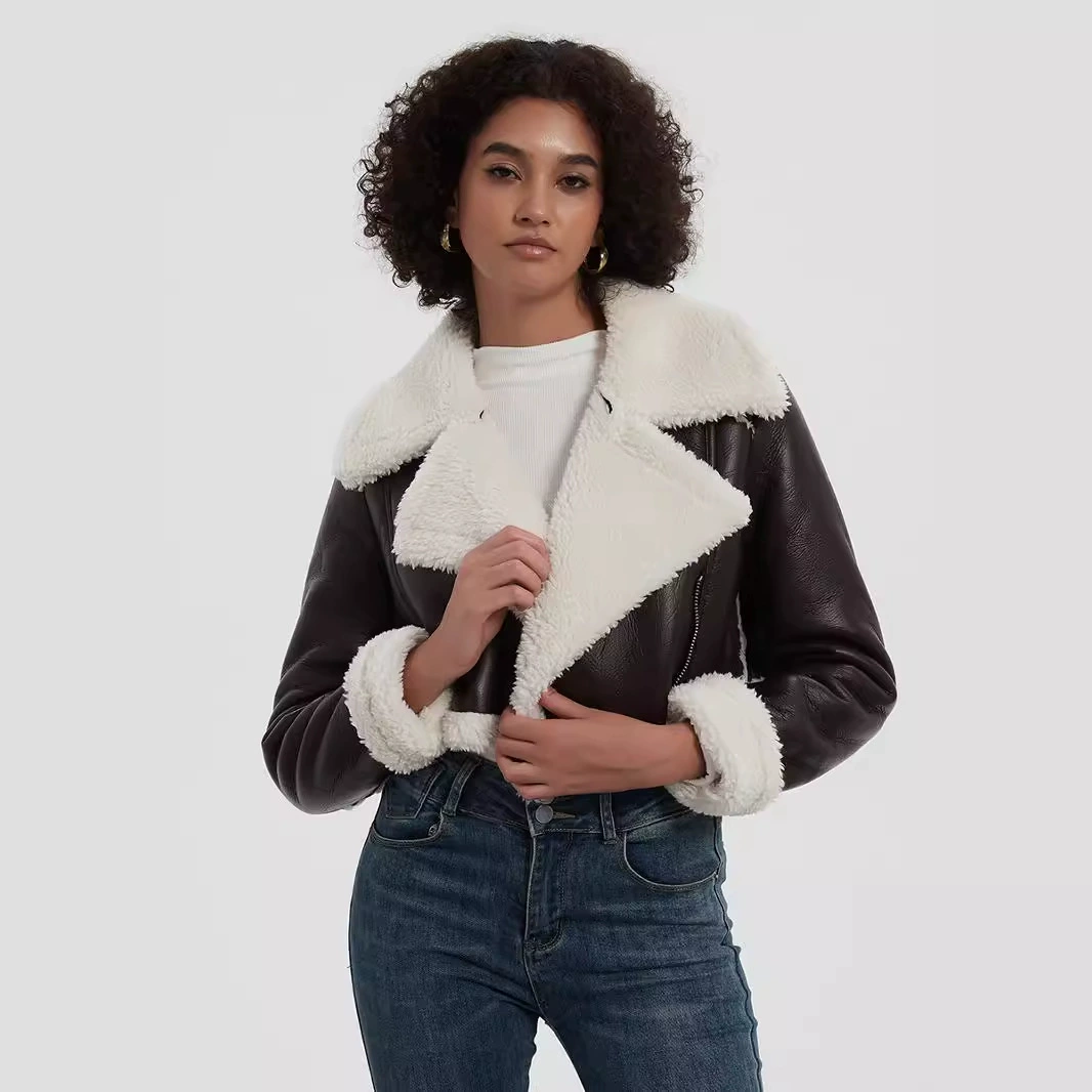 Amazon трансграничная женская одежда оптом зимой европейский и американский ветер лацканный мех