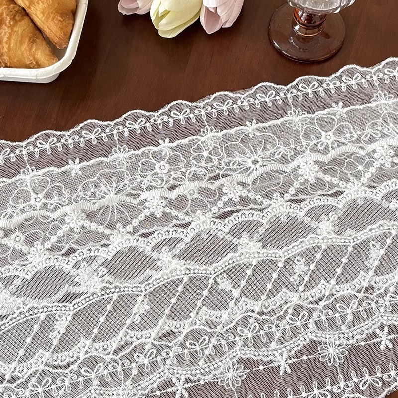 Cinturón de encaje de alta calidad, cinturón para el cabello, cinta larga, bufandas decorativas, bufandas de seda, productos para el cabello de niña dulce