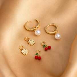 欧美外贸法式气质轻奢高级感珍珠吊坠耳环套装ins风简约时尚耳饰