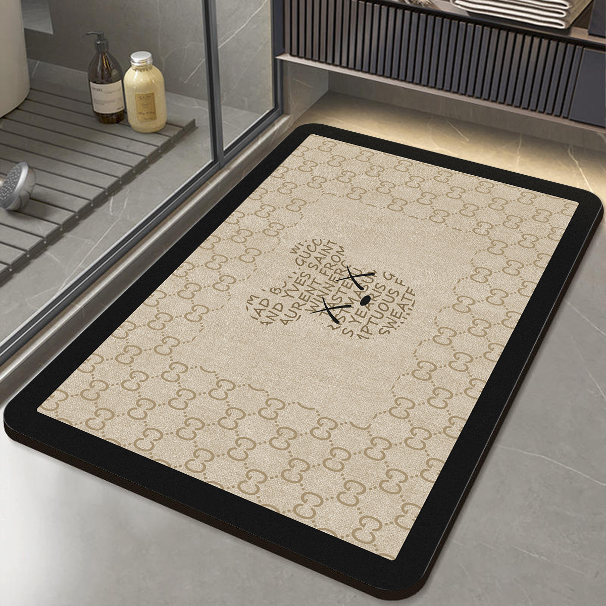 Luz de lujo alfombra de barro de diatomeas puerta de baño absorción de agua secado rápido anti-derrapante alfombra de inodoro