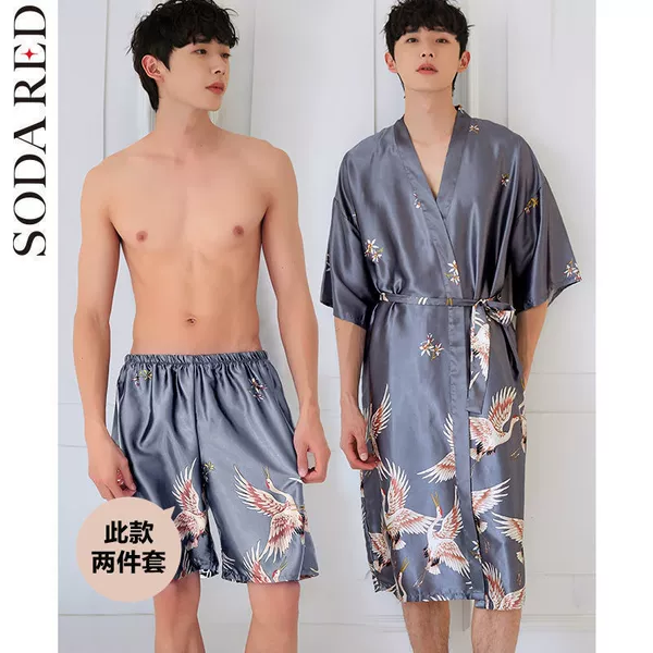 Gray men's robe + shorts 580+1812