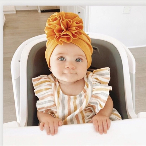 ins new solid color European and American baby hat spring and autumn flower corn kernel baby pullover hat children's sun protection Indian hat
