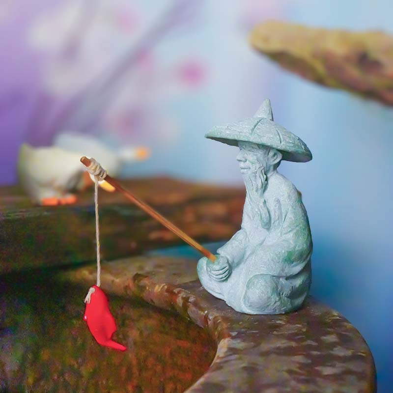 Decoración de Weng de pesca de arenisca verde jardinería china paisaje interior arenisca acuario paisaje de pecera micro paisaje creativo