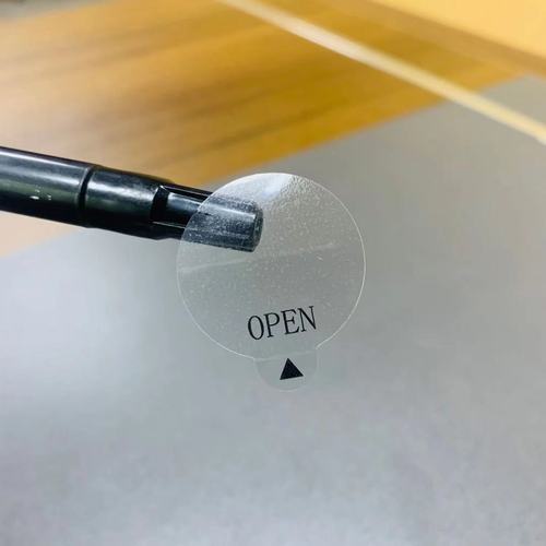 OPEN easy-to-tear transparent spacer semi-adhesive arrow mark self-adhesive label pull-out color box milk tea sealing sticker printing