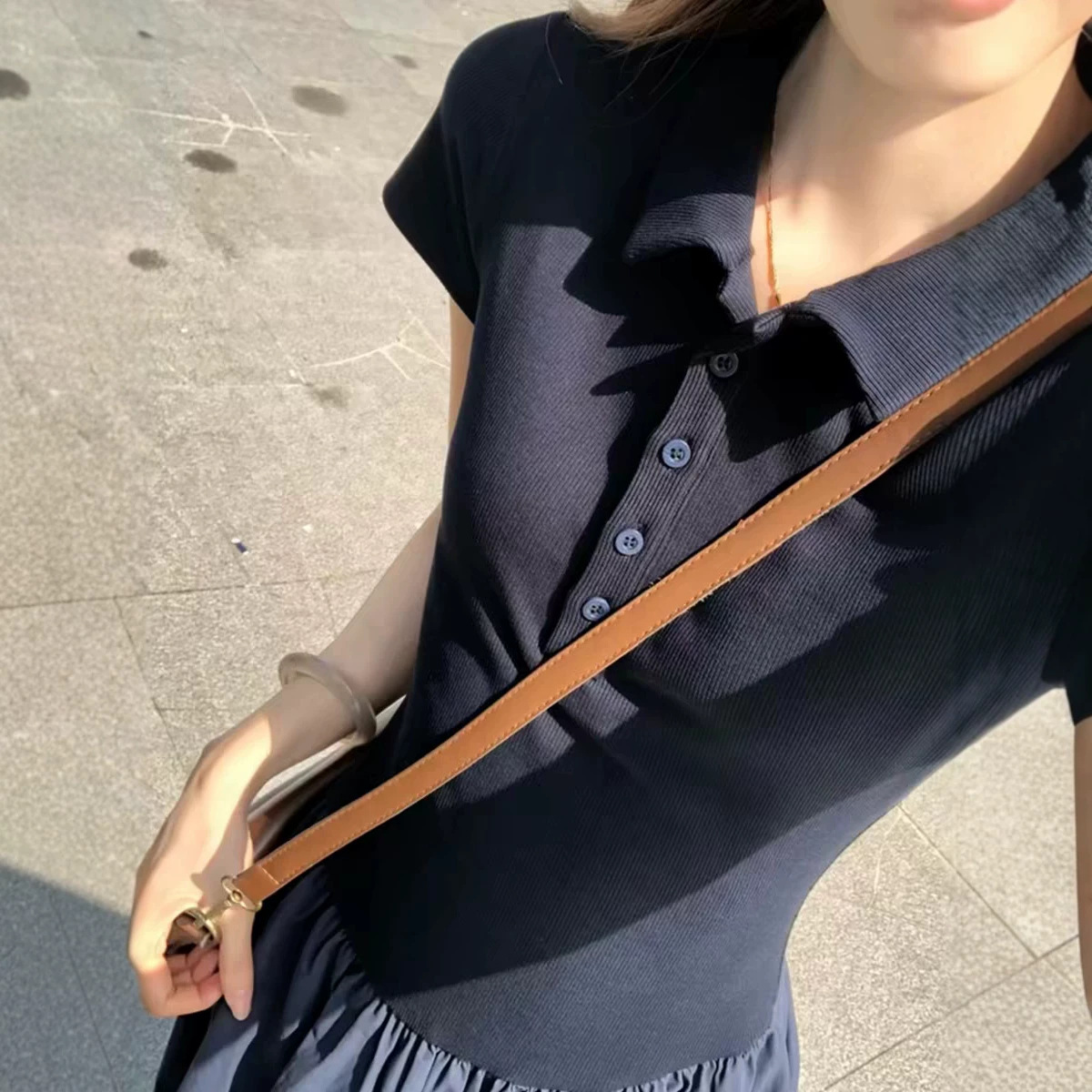 Đầm maxi nữ thắt eo chất liệu mềm mại, thiết kế đơn giản tinh khiết — Tây Tạng chi tiết 4