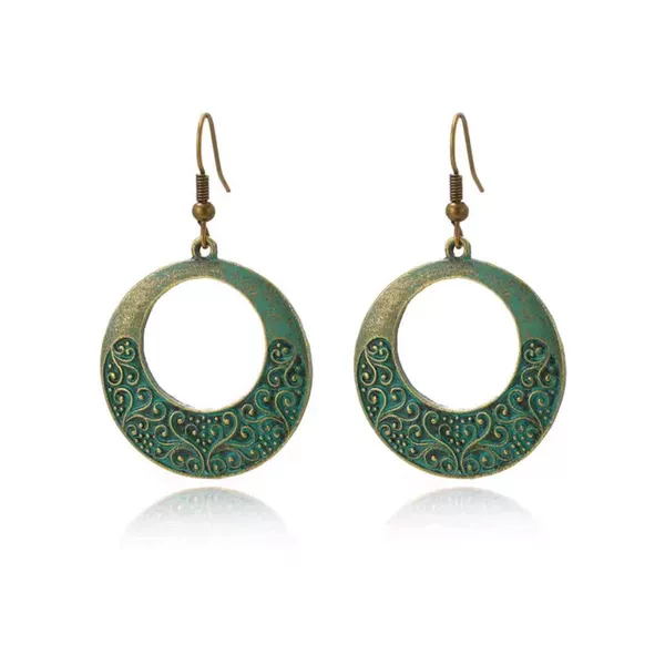 S3574 round hollow earrings