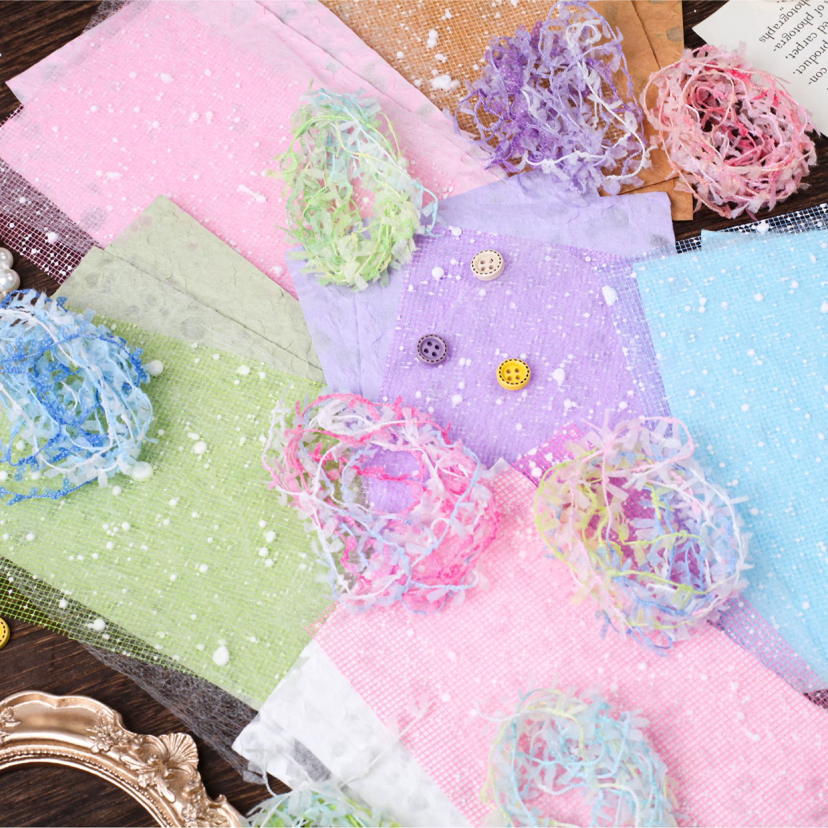 Retro Story Paquete de material mixto Serie de sueños flotantes Cuentas manuales para estudiantes Diy Papel de material de base de paisajismo