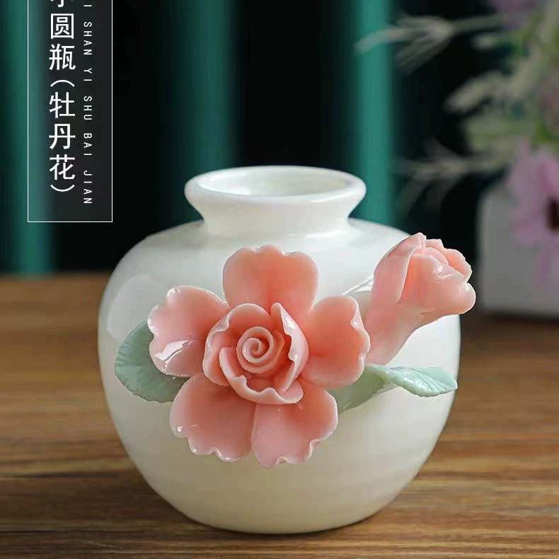 Handmade mini vase flower bottle flower ceramic ornaments dry flower inserting water -breed living room study frame desktop decoration