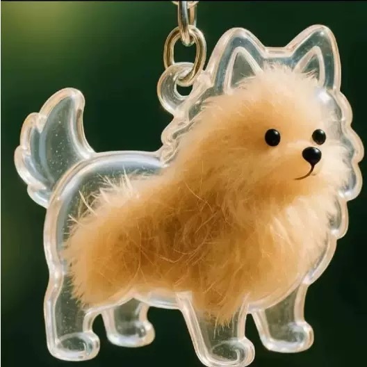 人気の透明でかわいい子犬の毛皮収納ボックスペンダント、高価値バッグペンダント、カプセル記念コレクションペンダント|undefined