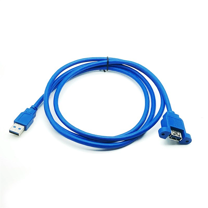 Производственный USB3.0 удлинительный кабель с отверстием под винт, фиксируемый, USB3.0 штекер-удлинитель с фиксаторами