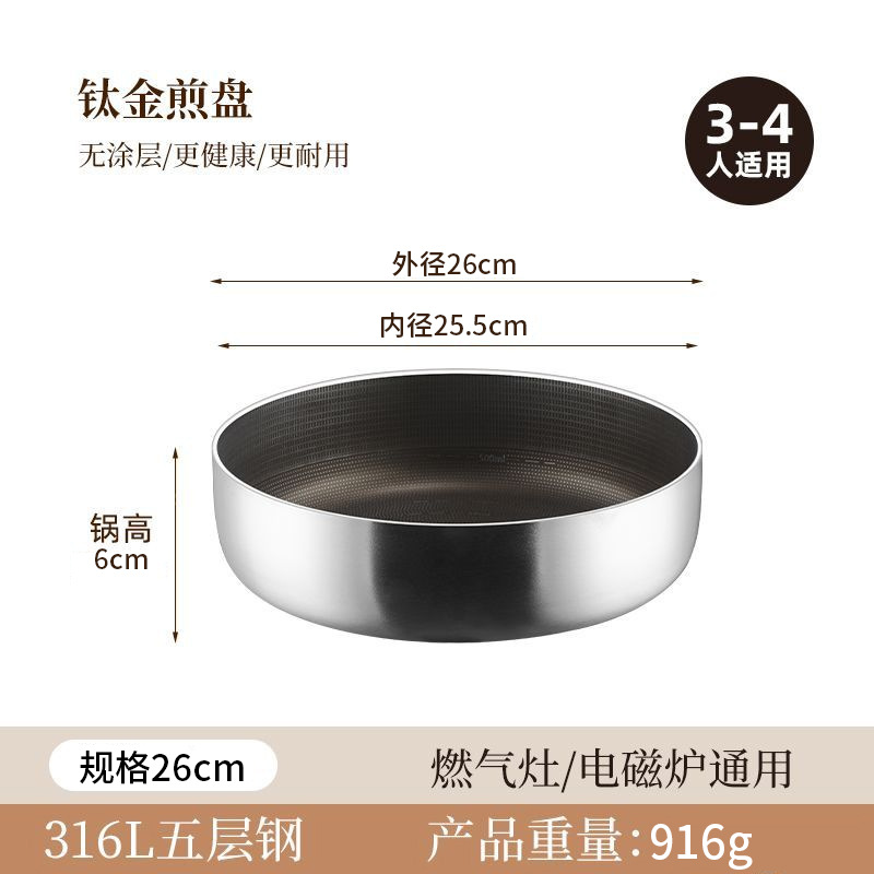 Ti acero inoxidable fondo plano de panela