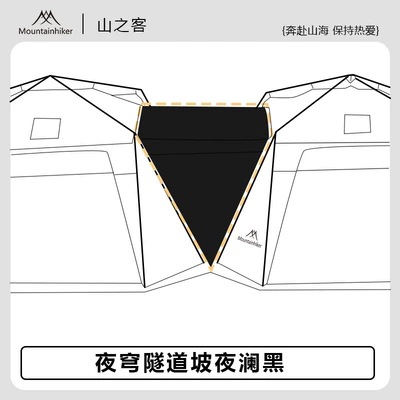 Canopy Outdoor Camping DIY | Avtomobil yan çətirləri - night-dome-tunnel-slope-black-400400210cm