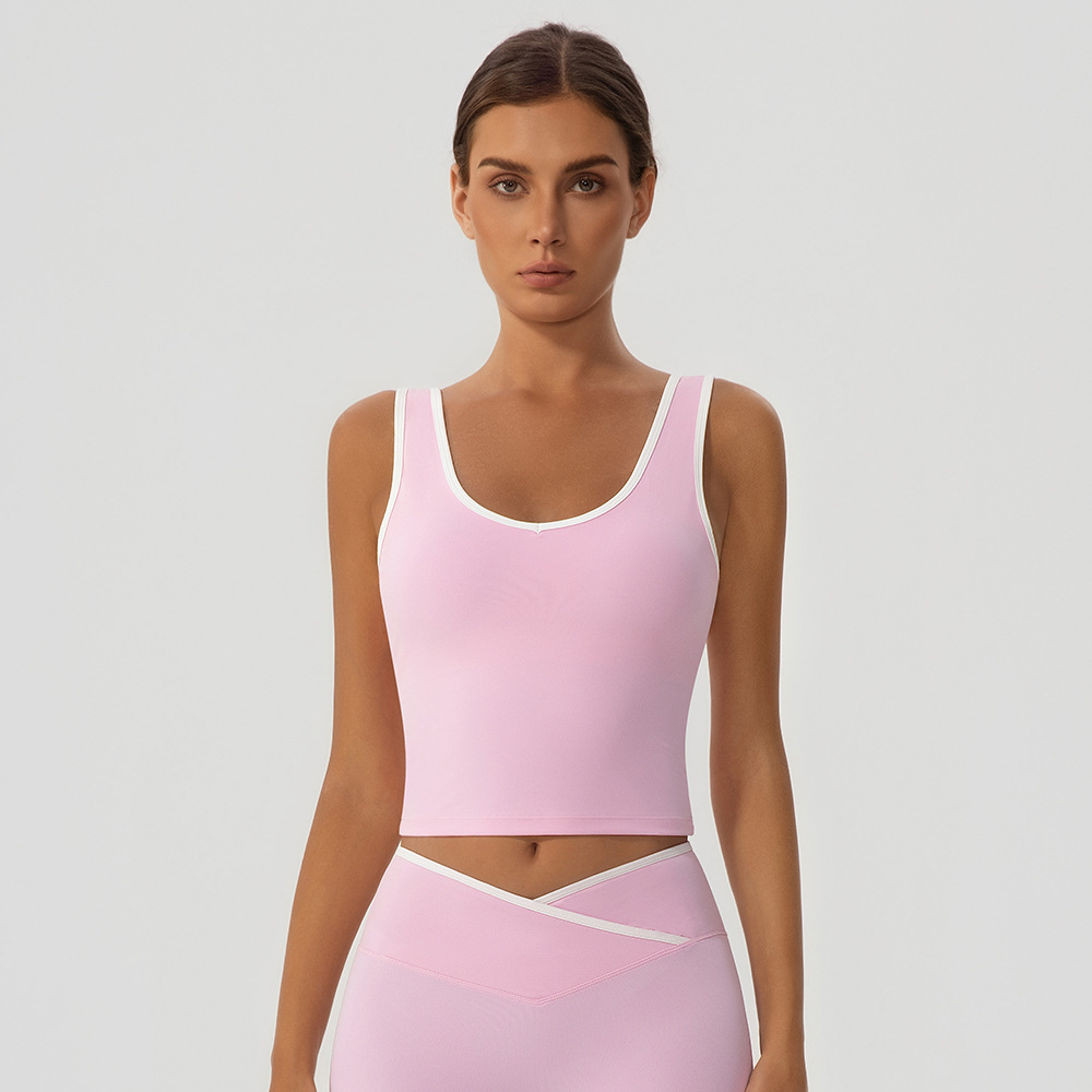 Nuevo color transfronterizo chaleco deportivo transpirable desnudo sensación de correr acondicionamiento físico ropa de yoga bra superior