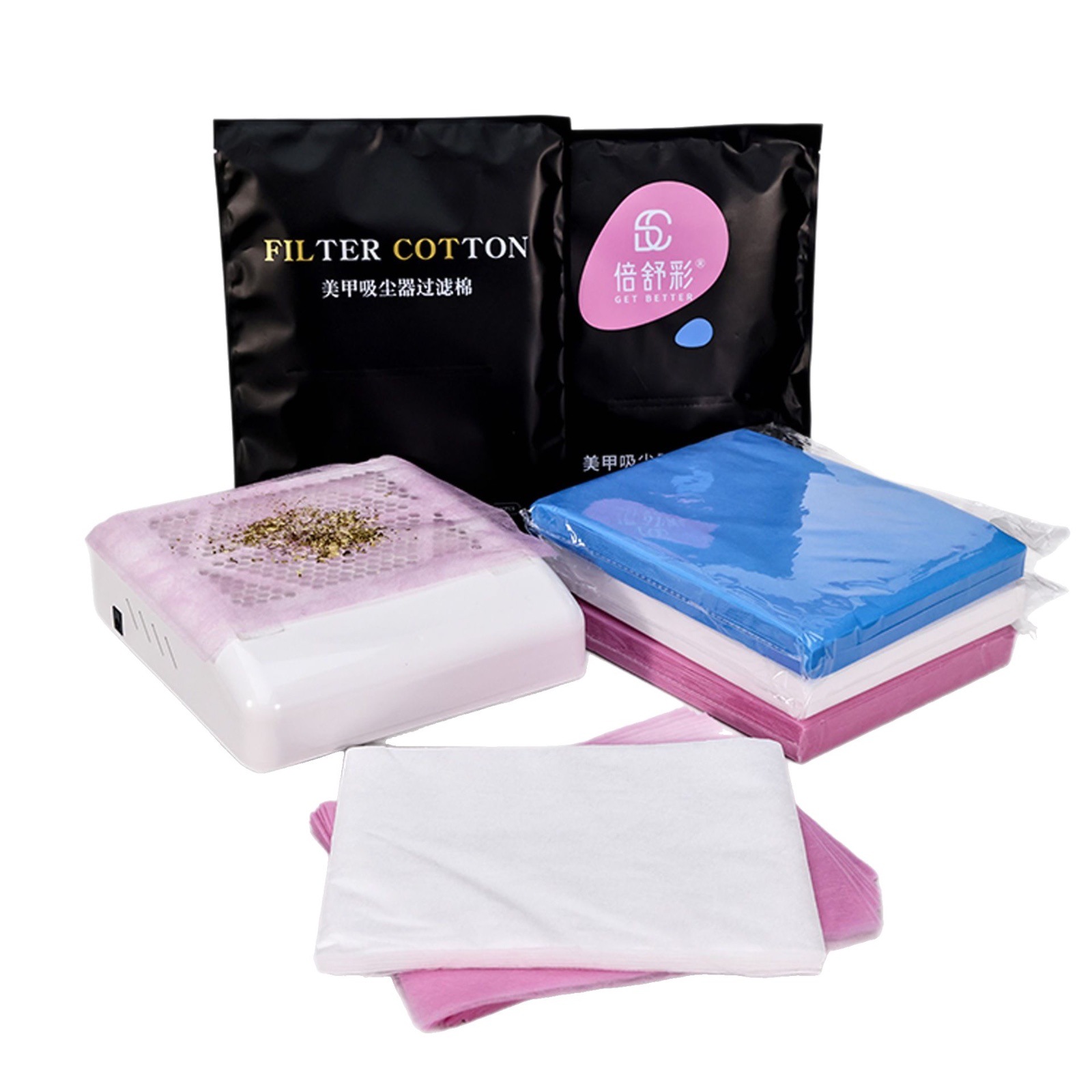 Herramientas de uñas Aspirador especial Filtro de papel de filtro de algodón Desmantelador de uñas Tela de filtro Aspirador de uñas Papel de filtro