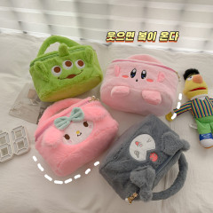 ins cute cartoon girl heart cosmetic bag 2022 large capacity cosmetic bag storage box portable handheld plush bag