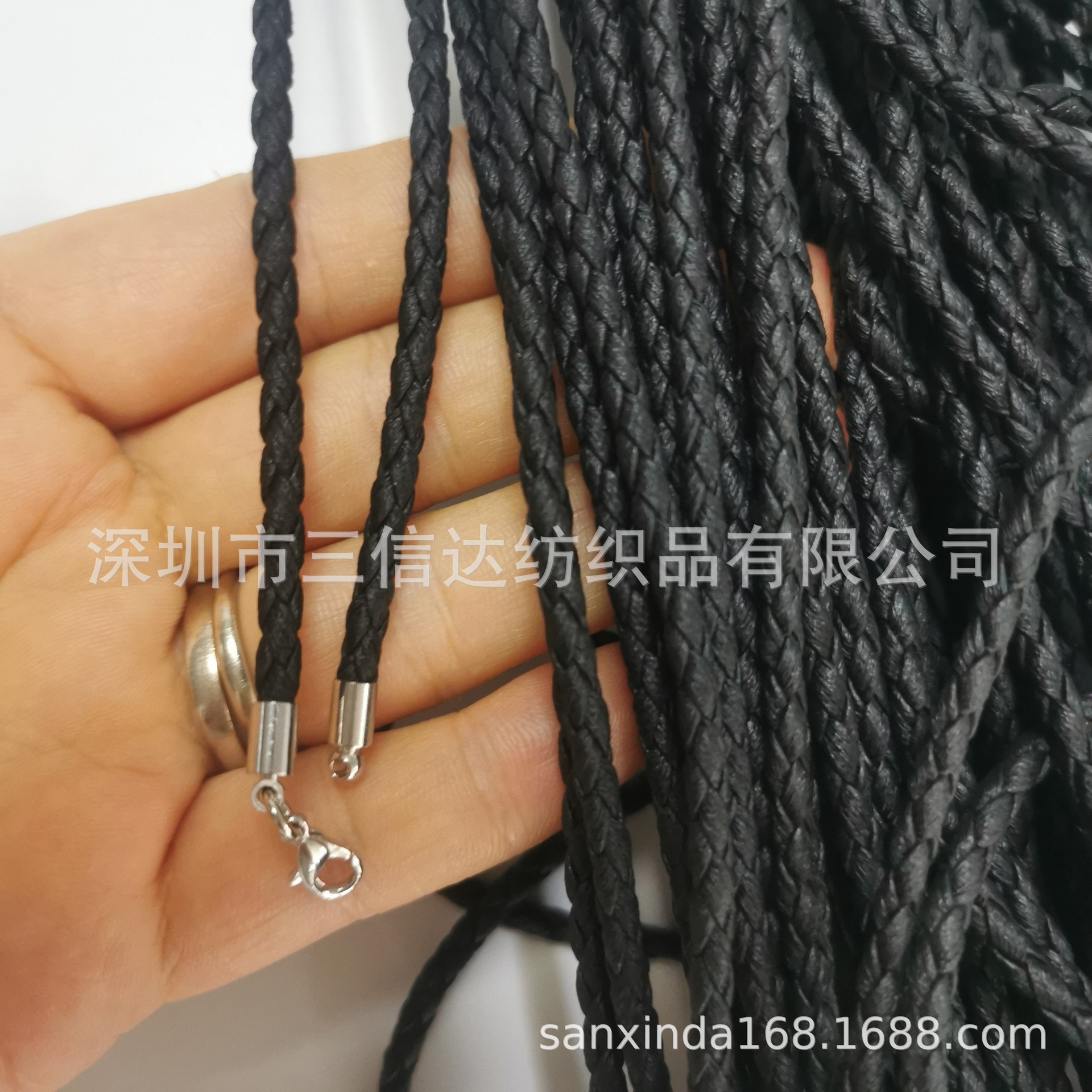 绿色皮绳 挂钩项链 车线皮绳 项链圆皮绳 PU编织绳-阿里巴巴