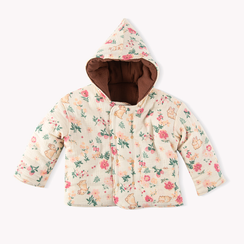 Ropa acolchada de algodón para niños de estilo europeo y americano engrosada ropa acolchada para niños y niñas Bebé ropa acolchada de algodón de doble cara otoño e invierno abrigo grueso