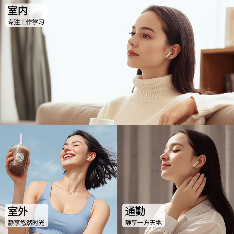 TWS auriculares Bluetooth inalámbricos Q52 piel galvanizado de larga duración calidad de sonido HIFI medio oído cómodo de usar