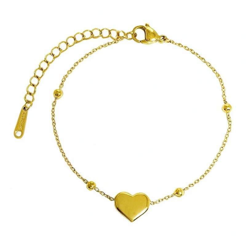 Подвеска и браслет сердце, anklet, цепочка, брендовый набор, аксессуар, простой и элегантный дизайн, 750 пробы золота, оптовая продажа