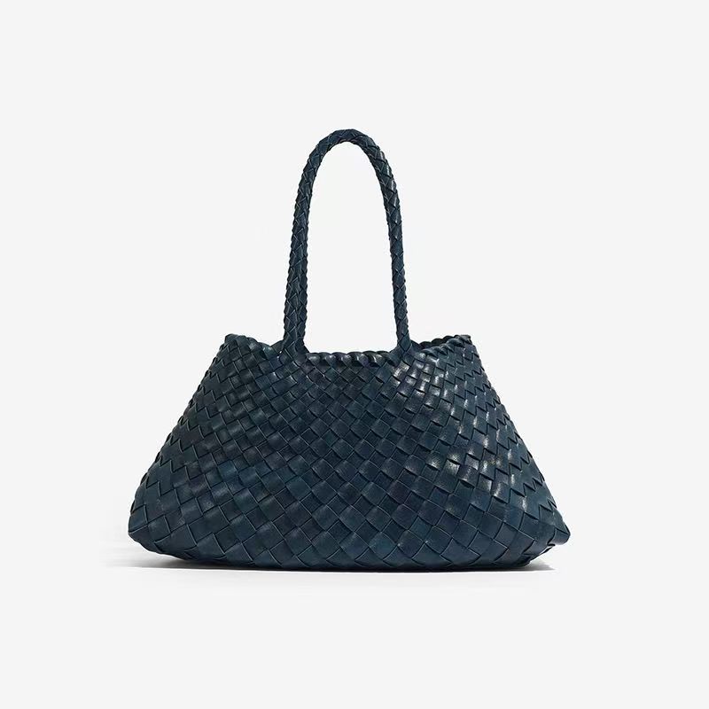 Dragon Woven Bag 2025 French Style Market Basket Cowhide Leather Retro Artistic Versatile Women's Handbag & Crossbody Bag - Thumbnail 8