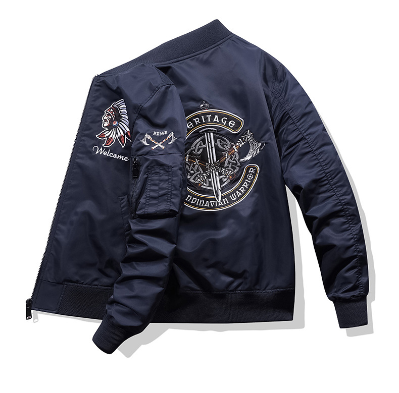 Men's Bomber Jacket Retro Stand Collar Casual Workwear Pilot Style_voghion.com
