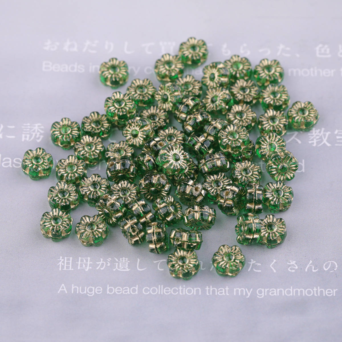 2025 nueva cuenta de vidrio checo preciosa flor hawaiana de vidrio 6mm aproximadamente 100 piezas accesorios de bricolaje