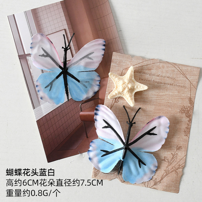 Simulación de flores azules DIY accesorios de cabeza de flores material de boda flor de flor flor flor de flor flor flor de pecho de flor de cabeza pared en el viento