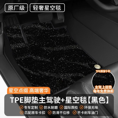 Universal Foot Pad – new model - drivers-side-double-layer-luxury-model-original-factory-grade-tpe-floor-mat-starry-sky-carpet-black