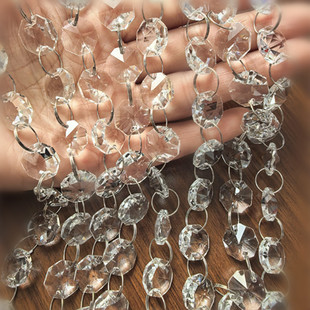 Crystal AB color octagonal beads finished bead curtain wedding road lead Hotel entrance lighting curtain wind chime sun catcher accessories
