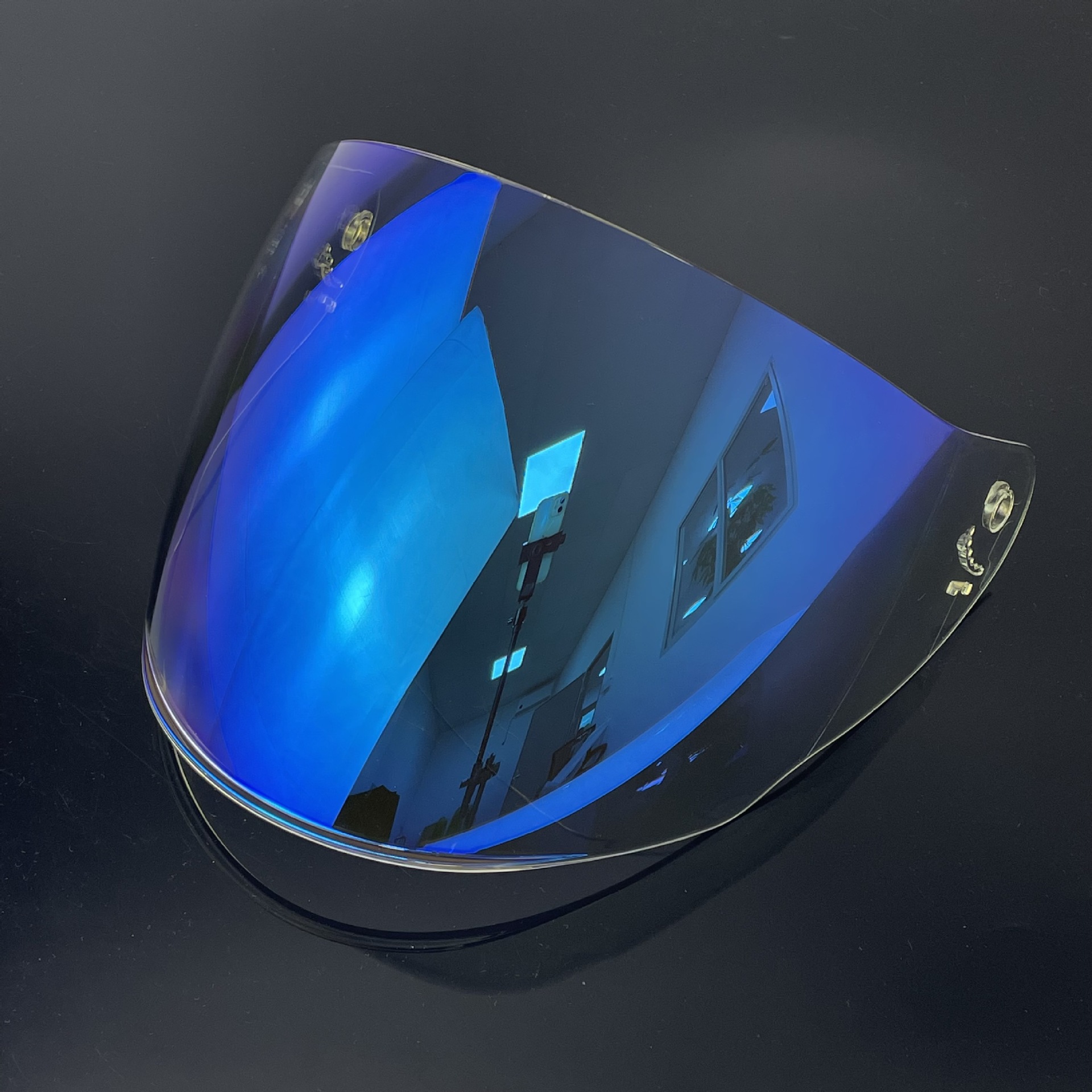 Of608 Helmet Lens Is Sun-Proof and Uv-Resistant, Motorcycle Three-Quarter Helmet Reinforced Electroplated Mirror Surface