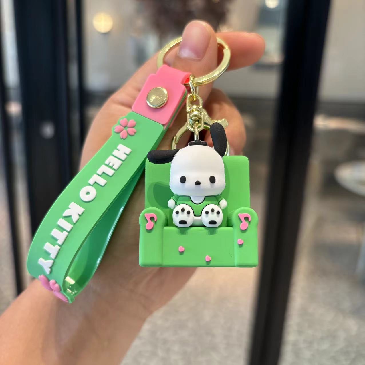 Sanrio Familia Keychain Muñeca de dibujos animados Colgante de muñeca Kuolomi Keychain Car Bags Regalos para parejas