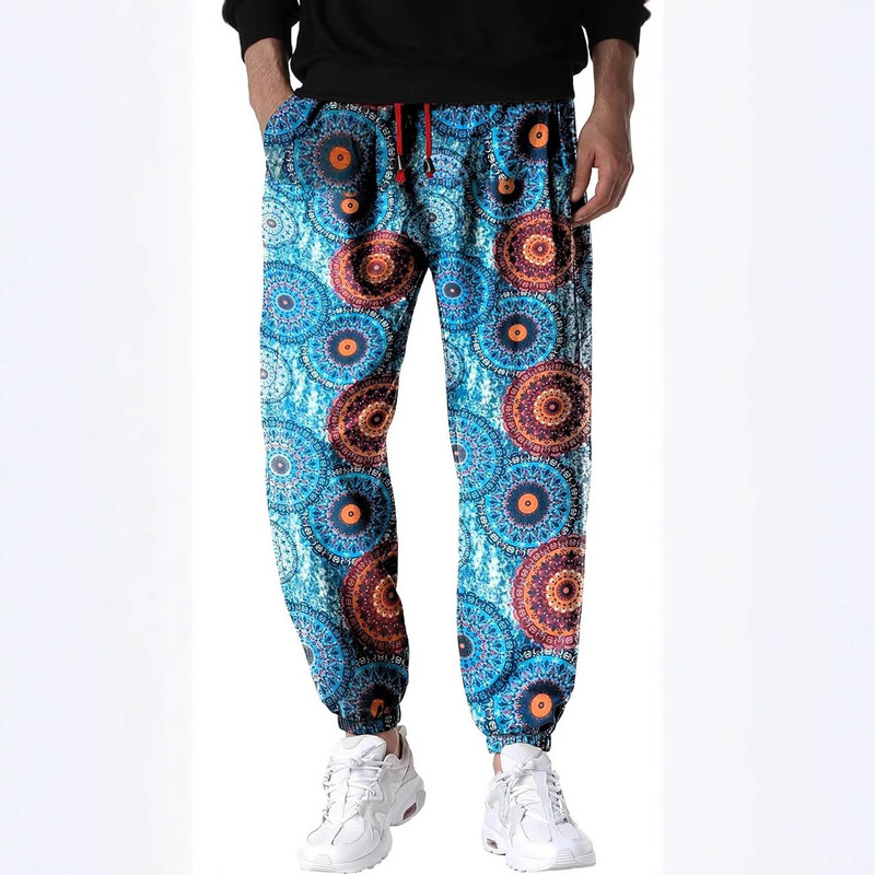 2025 Cross-Border Amazon Men's Spring Hot-Selling Retro Print Beach Walking Running Jogging Casual Pants Sweatpants 2025 Cross-Border Amazon Men's Spring Hot-Selling Retro Print Beach Walking Running Jogging Casual Pants Sweatpants