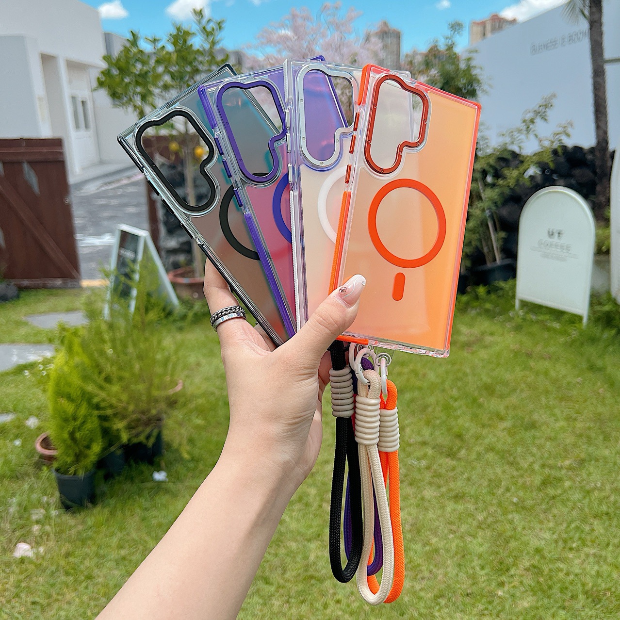 Two-Color Xuncai Suitable for Samsung S25 Ultra Mobile Phone Case Colorful Hardware Magnetic A55 A06 All-Inclusive Super Anti-Fall