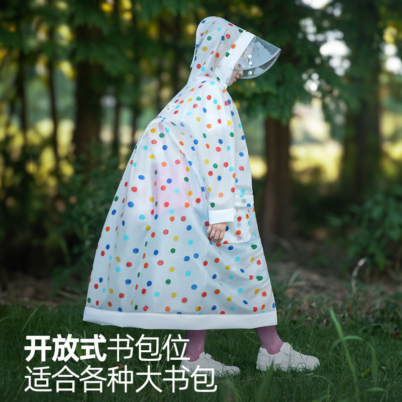 Elementary School Students' Raincoats for School, Girls, Middle and Large Kidsren's Waterproof Long Raincoats for Boys and Girls with School Bags, Kidsren's Ponchos