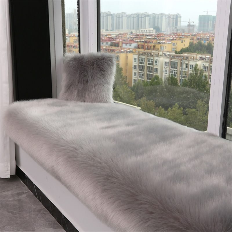 Other New Chinese Style Red Large Chair Cushion Faux Cashmere Doormat (Car Carpet) - gray-50cm160cm-rectangle