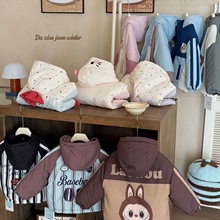 大小卷儿童棉服25冬新款男童女童韩版卡通加厚保暖连帽棉袄外套