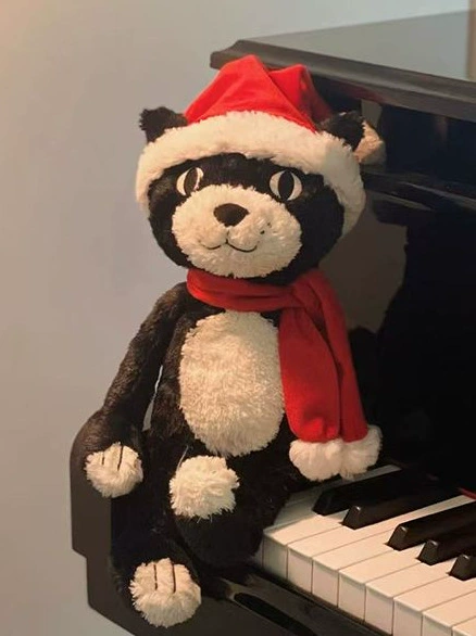 32cm Christmas hat black cat