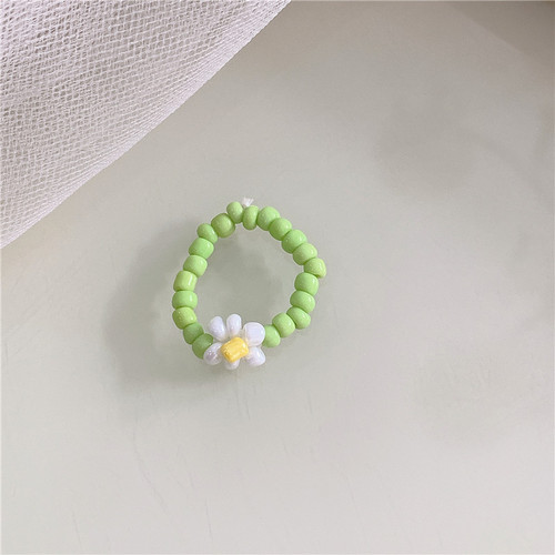 Elegant and Minimalist Small Bead Flower String Ring with Ins Style, Small Zouju Lotus Index Ring for Students, Female Tail Ring