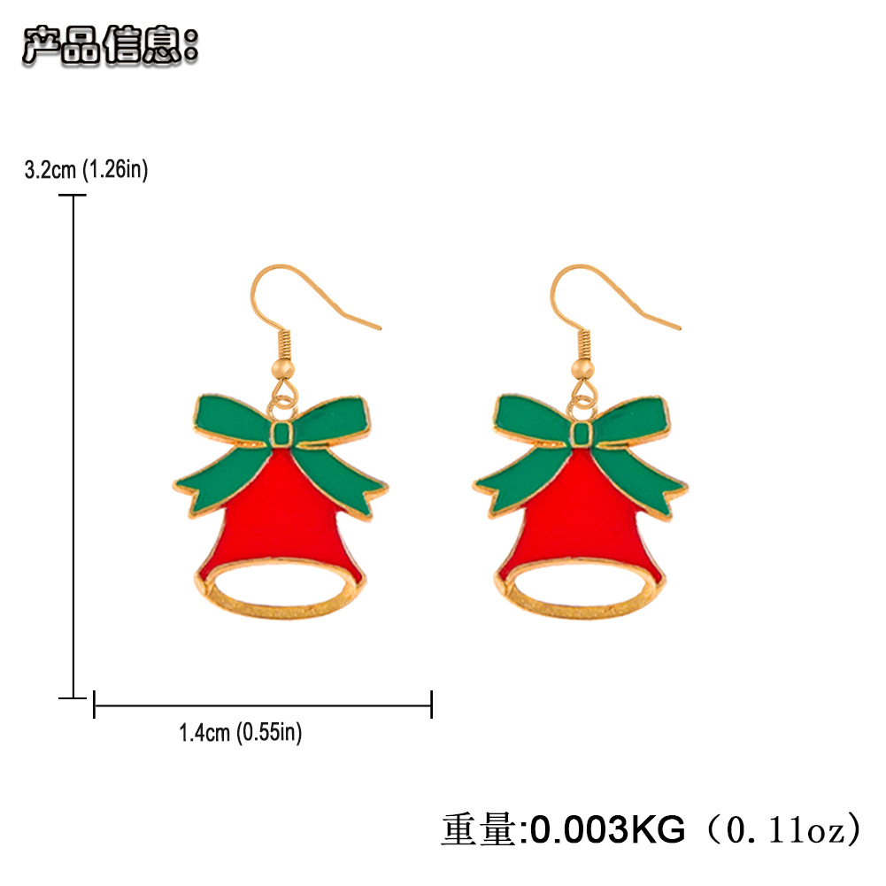 Christmas Decoration Necklace Creative Cartoon Elk Bell Santa Claus Bracelet Earring Set display picture 6
