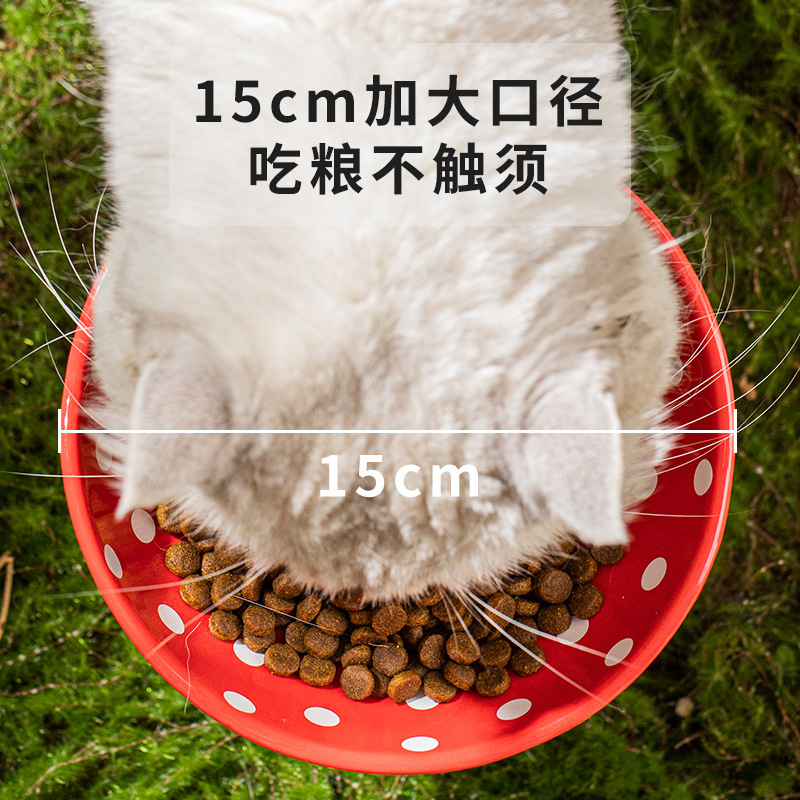Nueva mascota de cerámica gato alto pie cuello protección gato cuenca alto pie agua potable gran diámetro tazón gato comida vajilla al por mayor suministros