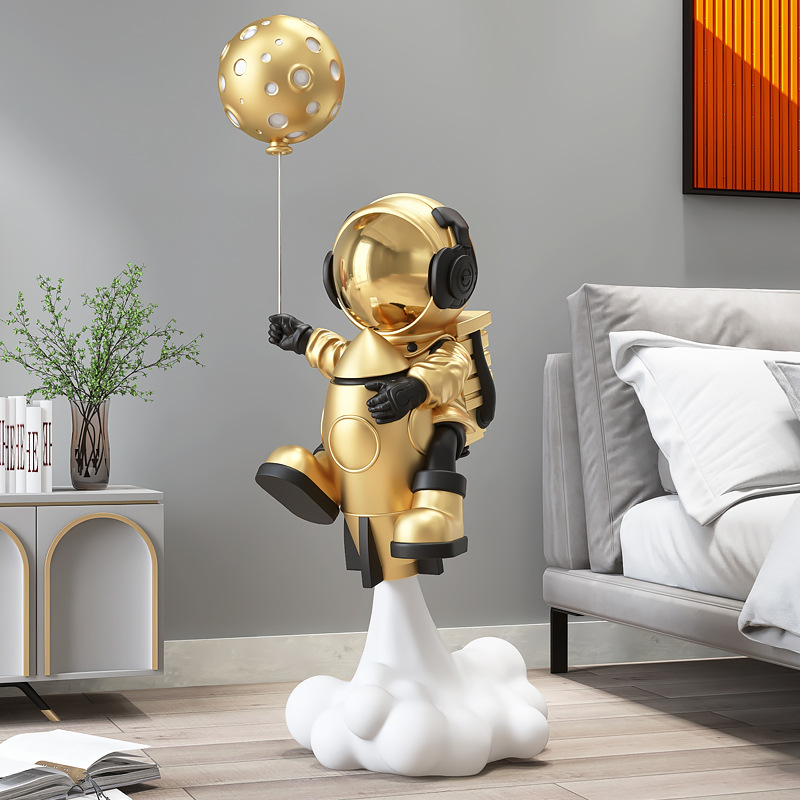 Astronaut rocket living room decoration ornaments large floor-standing home accessories TV cabinet astronaut housewarming gift