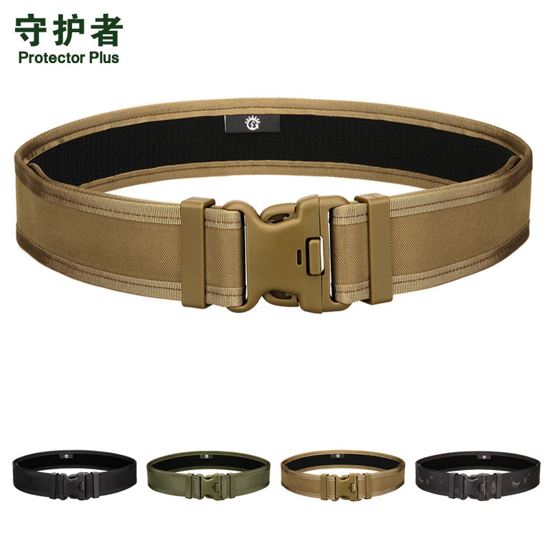 Cinturón táctico de campamento al aire libre CS expansión rápida cinturón exterior rígido cinturón multifuncional doble hebilla cinturón ensanchado