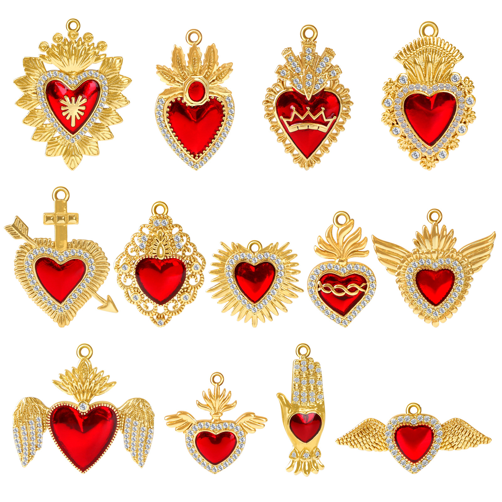 6g Weight Pendant Jewelry Making Type 15*28mm, 20*17mm, 30*14mm Jewelry Making Size Gold Plated Plating Material Gem Inlay Material DIY Jewelry Accessories Classification 1 Piece Quantity Copper Material Cross, Heart Shape, Wings Pattern Polished Finish Inlay Design Retro Style 1 Piece 15*28mm 20*17mm 30*14mm Copper Gem Gold Plated Cross Heart Shape Wings Polished Pendant 无