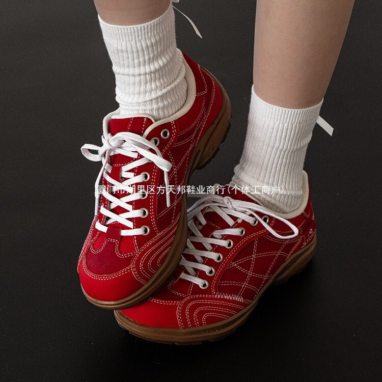 Donkey Red Retro Moral Training Shoes for Women Autum Arch Support Racing Shoes Casual Sports Shoes for Men